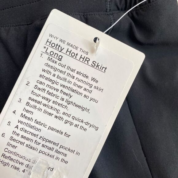 Lululemon‎ Womens Size 2 Hotty Hot High Rise Skirt Skort Long Black Athletic New - Picture 4 of 13